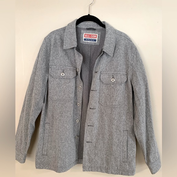 All-Son Other - All-Son Men’s Textured Button Down Shirt Jacket Size M